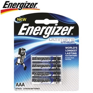 4 x Energizer Ultimate Lithium AAA Batte