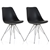 Set of 2 Jasper Chairs with Chrome Legs - Black